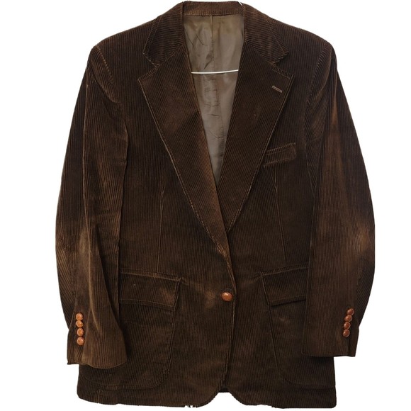Amalgamated Clothing Workers Of America Other - ACWA Men’s Corduroy Blazer 42 Sport Coat Jacket Brown USA Vintage 1960